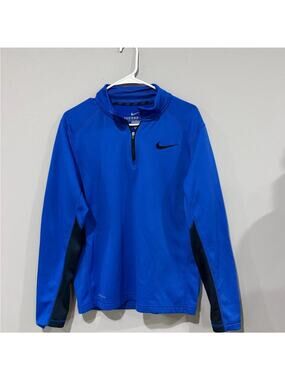 Nike Therma-FIT 1/4 Zip Pullover Blue Mens Medium Running Training Fleece